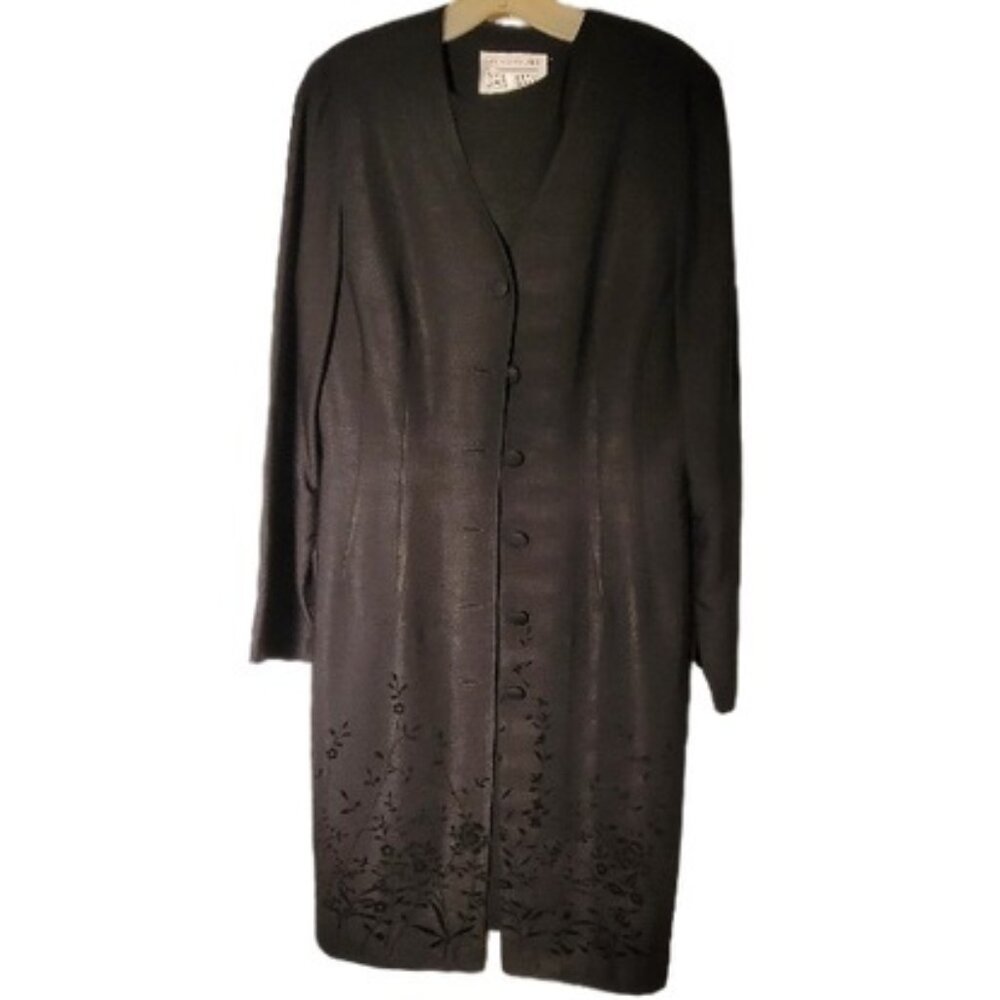 Lois Snyder Dani Max 2-piece Black Midi Jacket/Dress Size 10